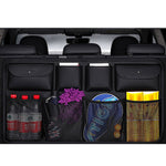 High Quality Leather Car Rear Back Seat Storage Bag Organizer Interior Accessories Black