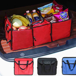 Car Portable Storage Box Waterproof Oxford Cloth Multifunction Organizer Red