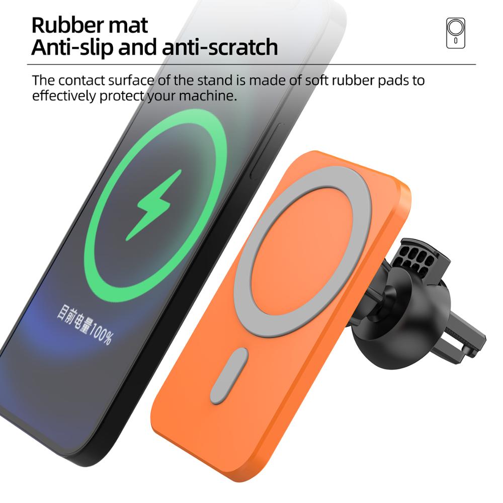15W Magnetic Wireless Car Charger AirVent Mount For iPhone 13 12 Pro Max Mini Fast Charging Wireless Chargers Car Phone Holder